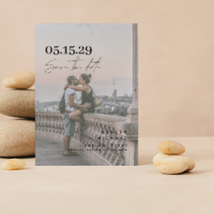 Save The Date Vellum Look QR Code Typographie Photo