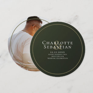 Save The Date Ventilateur botanique vert de mousse Élégant maria