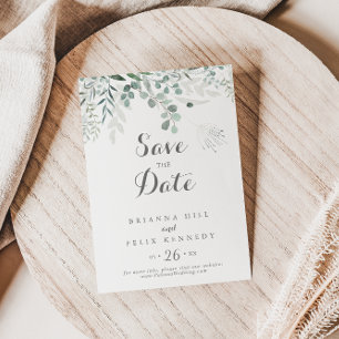 Save The Date Verdure minimaliste Eucalyptus Mariage