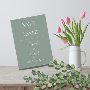 Save The Date Vert Moderne Élégant Simple