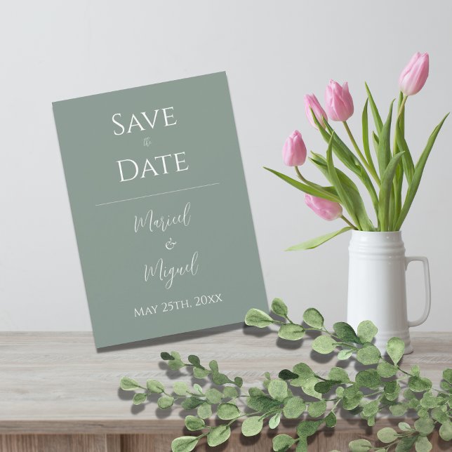 Save The Date Vert Moderne Élégant Simple (Créateur téléchargé)