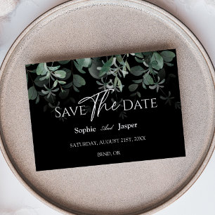 Save The Date Vert moderne Mariage noir plat Enregistrer la date