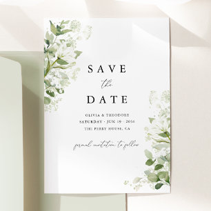 Save The Date Vert sauge Bio Végétal Aquarelle Mariage