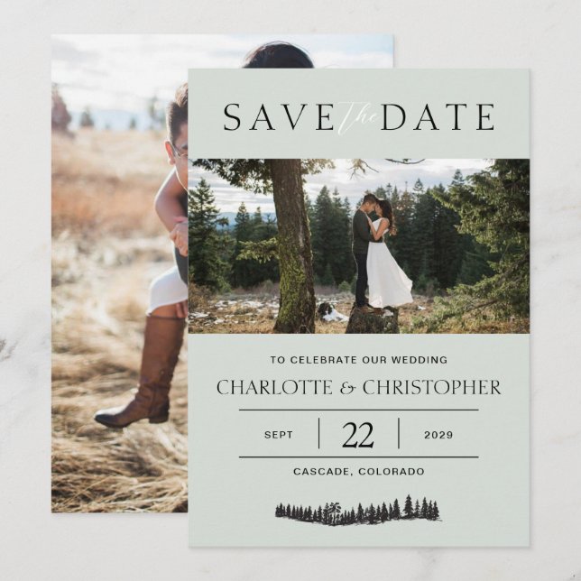 Save The Date Vibes forestières (Devant / Derrière)