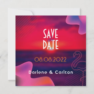 Save The Date Vibrant Coucher de soleil violet Photo personnalis
