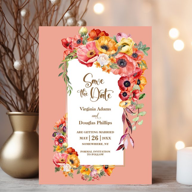 Save The Date Vibrant Peach Mariage Enregistrer la date (Créateur téléchargé)