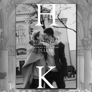 Save The Date Vieux argent classique esthétique minimal Économis