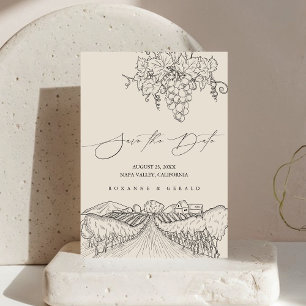 Save The Date Vignoble de Hand Drawn Winery Californie Napa Mari