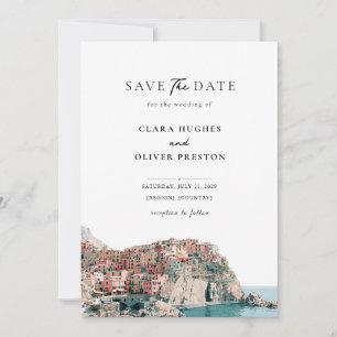 Save The Date Village de falaise Annonce de mariage à Cinque Ter