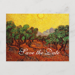 Save the Date,Vincent van Gogh Olive Trees Announcement Postcard