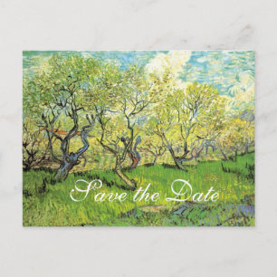 Save the Date, Vincent van Gogh,Orchard in Blossom Announcement Postcard