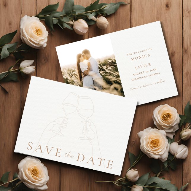 Save The Date Vineyard Mariage Toast Photo Enregistrer la date (Vineyard Wedding Toast Photo Save the Date)