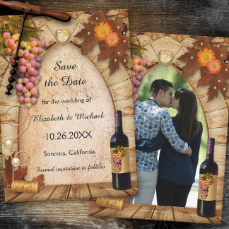 Save the Date Vineyard Photo Wedding Invitation