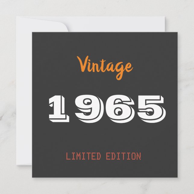 Save The Date Vintage 1965 édition limitée 60e cadeau d'annivers (Devant)
