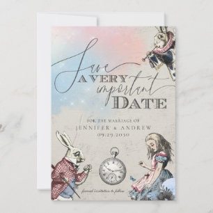 Save The Date Vintage Alice In Wonderland Enregistrer la date
