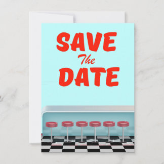Save the Date vintage american Diner Invitation