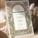 Save the Date Vintage Art Nouveau by Mucha Invitation<br><div class="desc">Art Nouveau Vintage Save the Date wedding cards by Alphonse Mucha in red puppies watercolor, romantic, and whimsical design. Victorian flourishes complement classic art deco fonts. Please enter your custom information, and you're done. If you want to change the design, click the blue "Customize It" button. Thank you so much...</div>