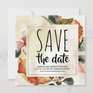 Save The Date Vintage automne floral Enregistrer la date
