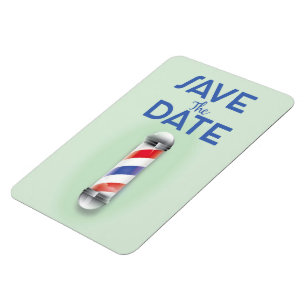 Save the Date Vintage Barber Shop Magnet