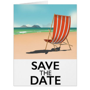 Save the Date vintage Beach Deckchair