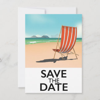 Save the Date vintage Beach Deckchair Invitation