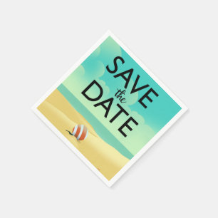 Save the Date Vintage Beach Napkin