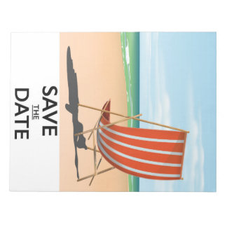 Save the date vintage beach poster notepad