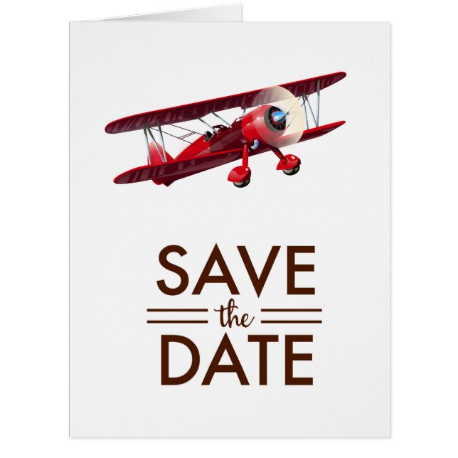 Save the Date vintage bi-plane (Front)