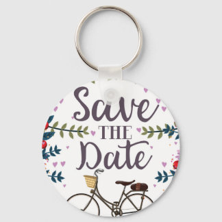 Save The Date Vintage Bicycle Keychain