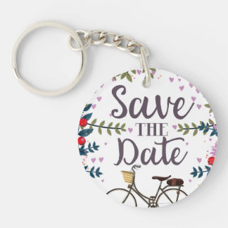 Save The Date Vintage Bicycle Keychain