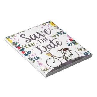 Save The Date Vintage Bicycle Notepad