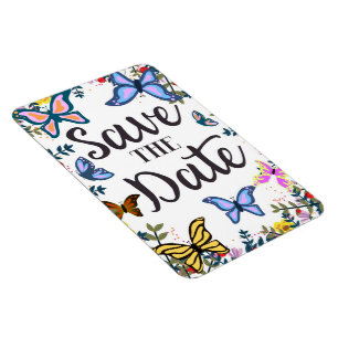 Save the Date Vintage Butterflies. Magnet