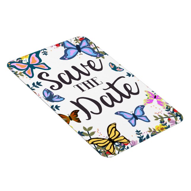 Save the Date Vintage Butterflies. Magnet (Right Side)