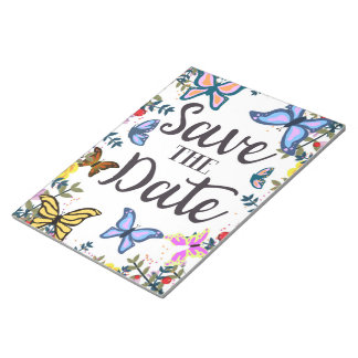 Save the Date Vintage Butterflies. Notepad