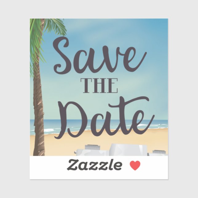Save the date vintage Camera and Beach (Sheet)
