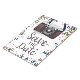 Save the Date Vintage Camera Notepad