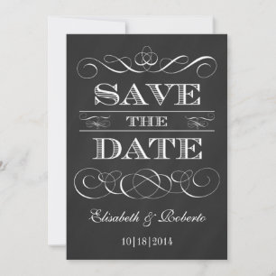 Save The Date Vintage Chalkboard élégant style ancien Enregistre