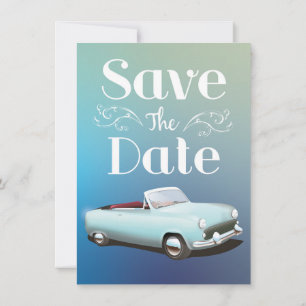 Save the Date Vintage Classic Car Invitation