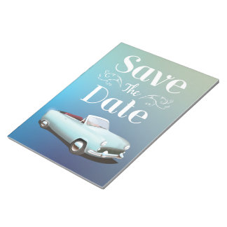 Save the Date Vintage Classic Car Notepad