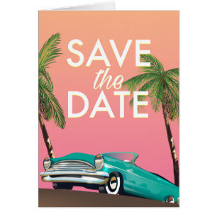 Save the Date Vintage convertible Car
