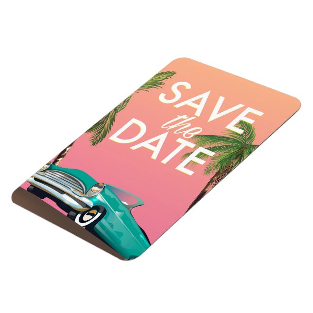 Save the Date Vintage convertible Car Magnet (Left Side)