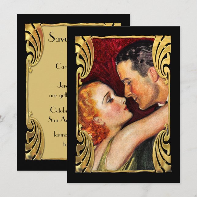 Save the Date Vintage Couple (Front/Back)