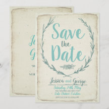 Vintage couronne rustique Mariage Enregistrer la d