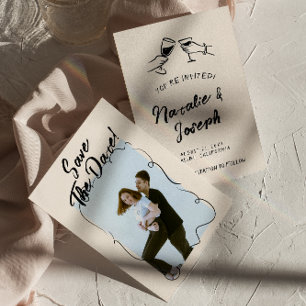 Save The Date Vintage écriture manuscrite Scribble moderne Maria