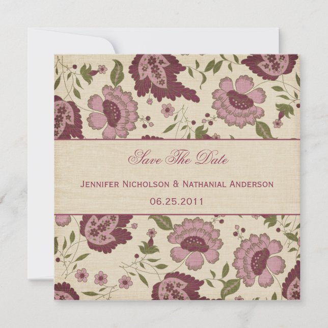 Save The Date Vintage Enregistrer La Date (Devant)