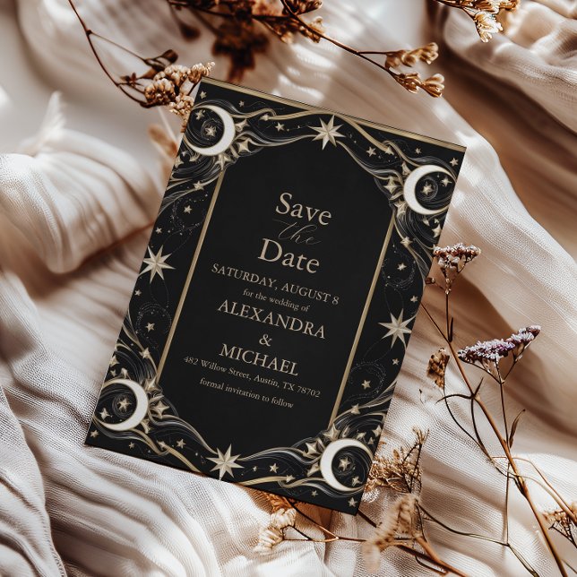 Save The Date Vintage étoile de lune céleste Mariage (Créateur téléchargé)