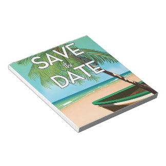 Save the Date vintage fishing boat Notepad