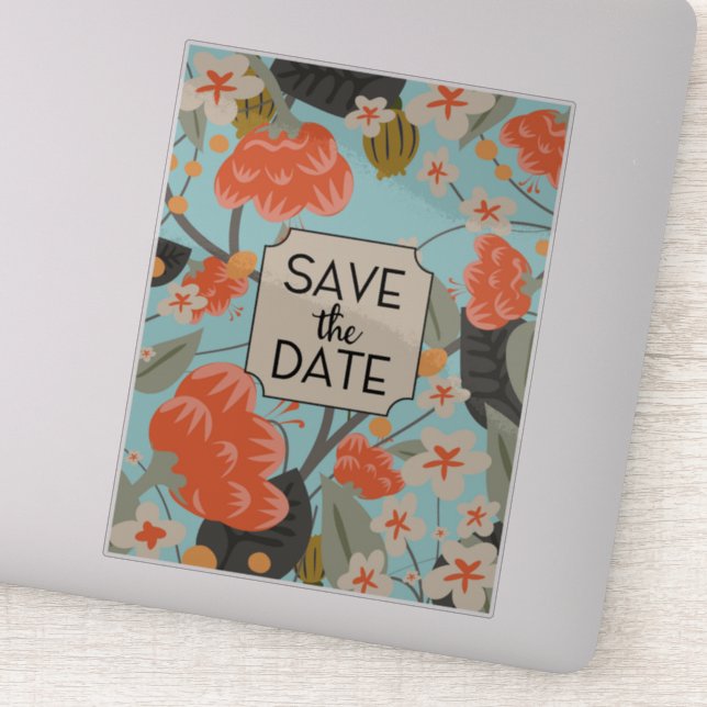 Save the Date Vintage Floral pattern (Detail)