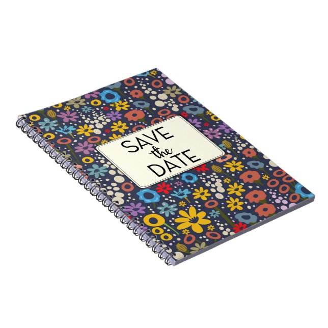 Save the Date Vintage Floral pattern Notebook (Right Side)