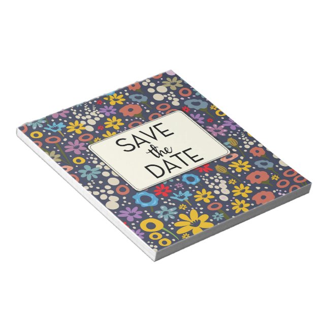 Save the Date Vintage Floral pattern Notepad (Angled)